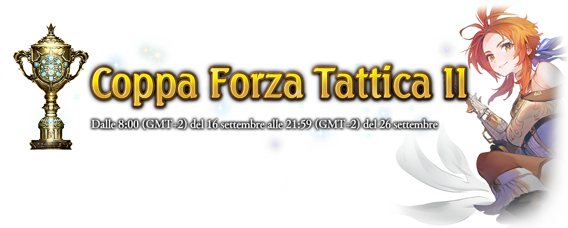 Coppa Forza Tattica II
Dalle 8:00 (GMT+2) del 16 settembre alle 21:59 (GMT+2) del 26 settembre